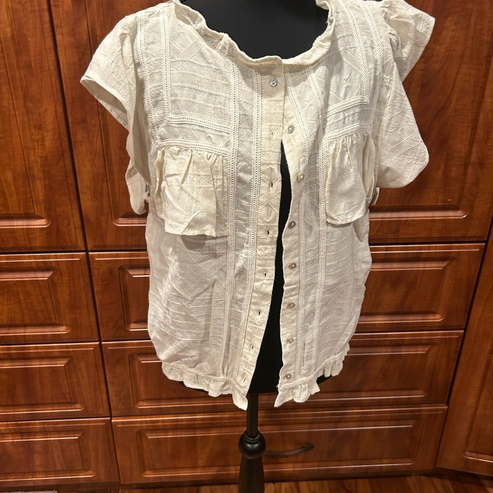 Lovestitch Cream Button Down Shirt